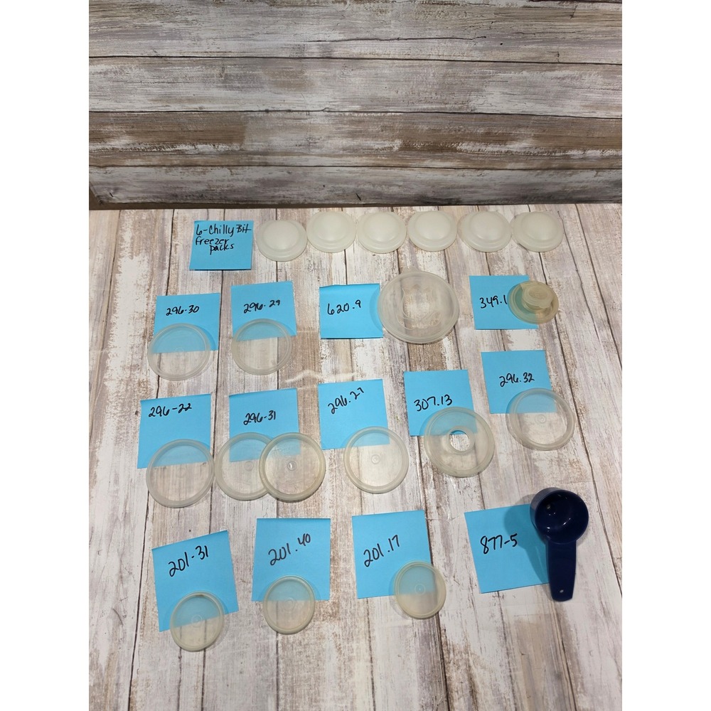 Tupperware Replacement Lids Lot Chilly Bit Freezer Packs Funnel